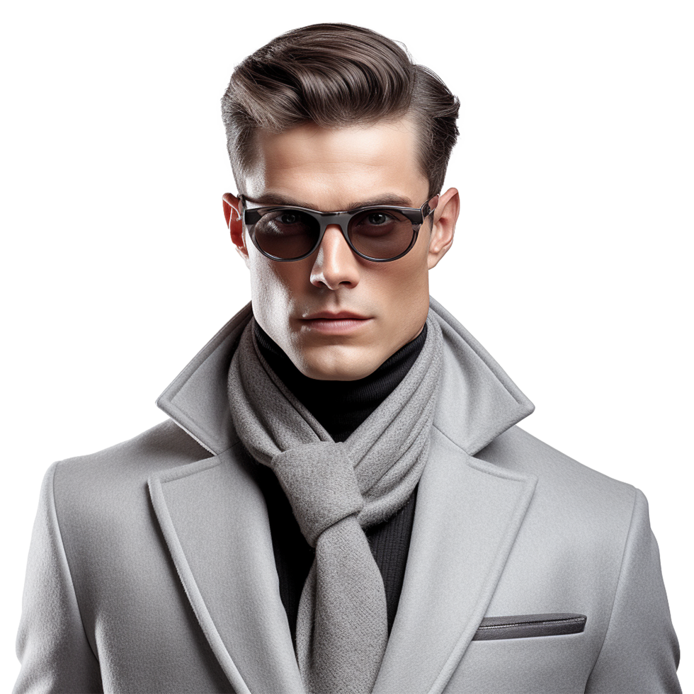 AI generated Young stylish man posing isolated on transparent background png