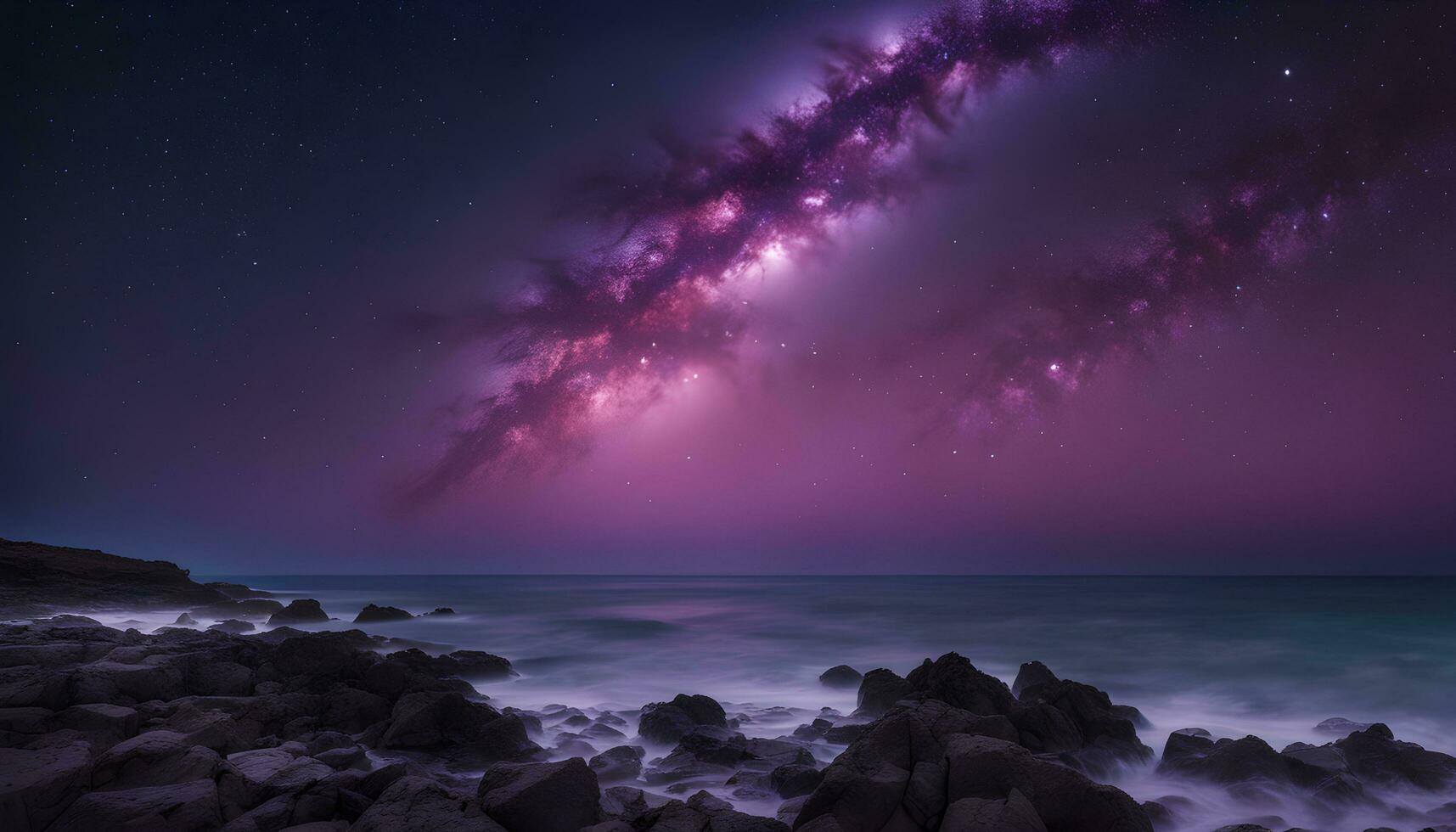 AI generated the milky way over the ocean photo