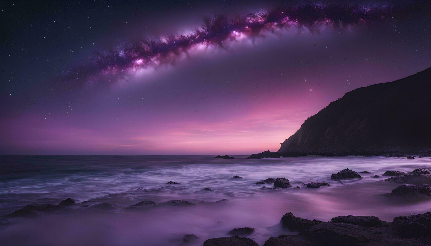 AI generated the milky way over the ocean photo