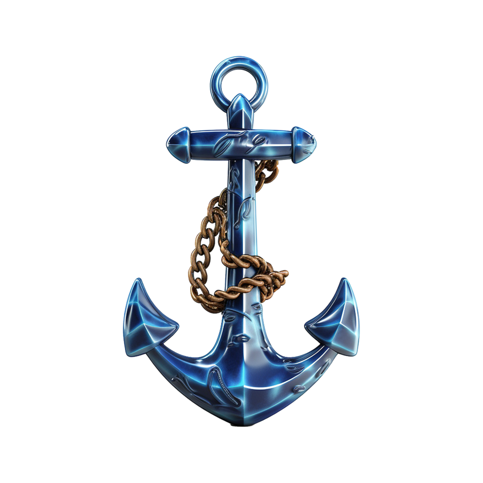 AI generated Ship Anchor isolated on transparent background png