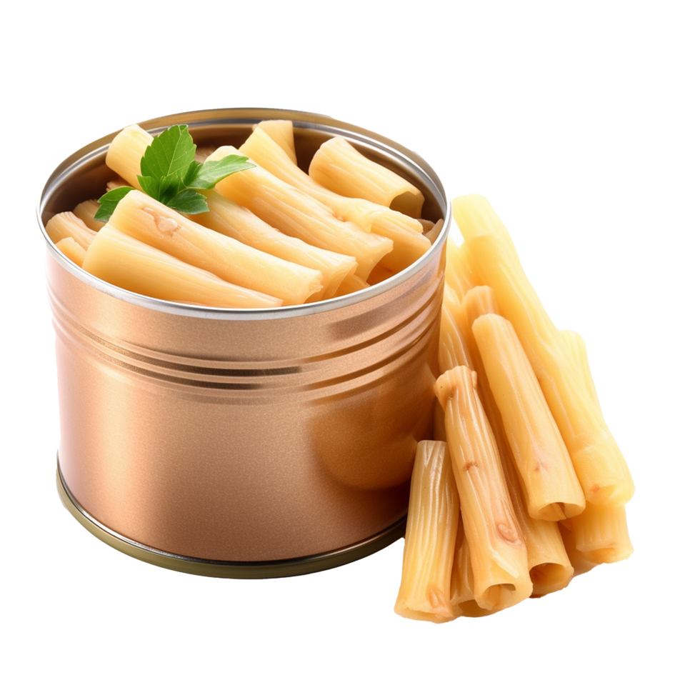 AI generated Canned bamboo shoots png isolated on transparent background