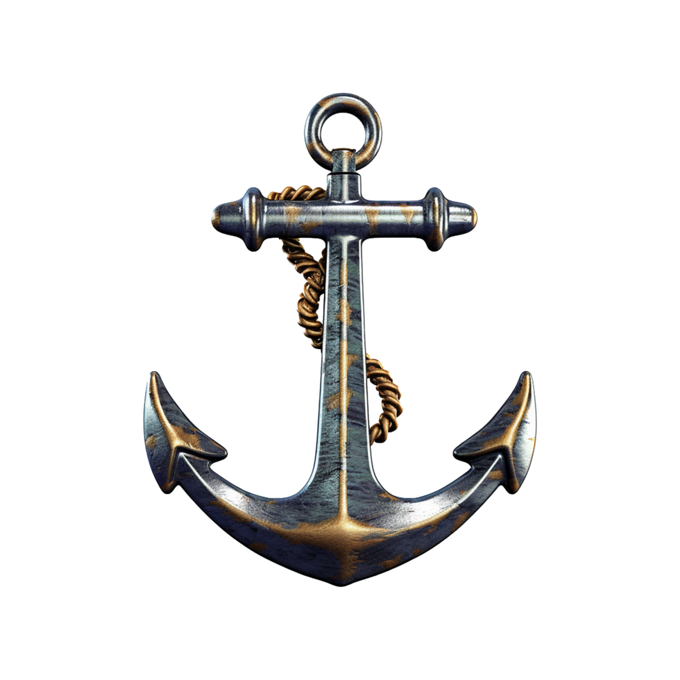 AI generated Ship Anchor isolated on transparent background png