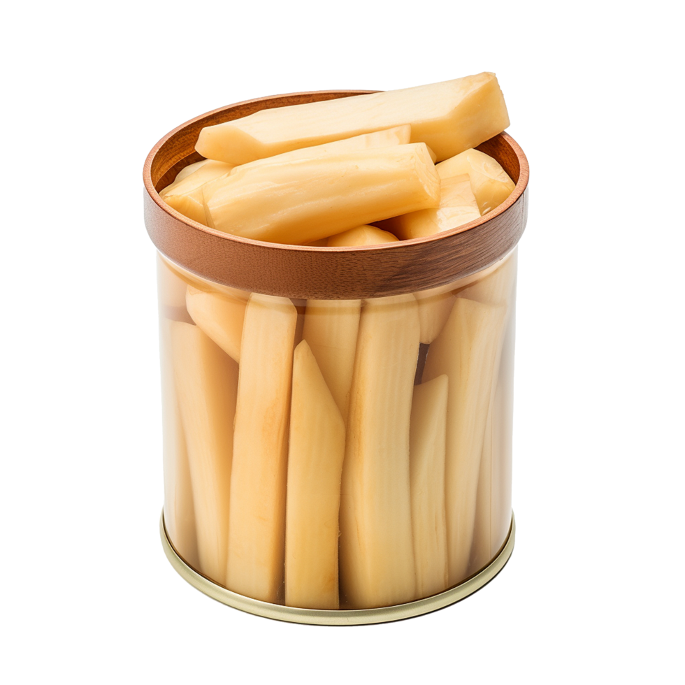 AI generated Canned bamboo shoots png isolated on transparent background