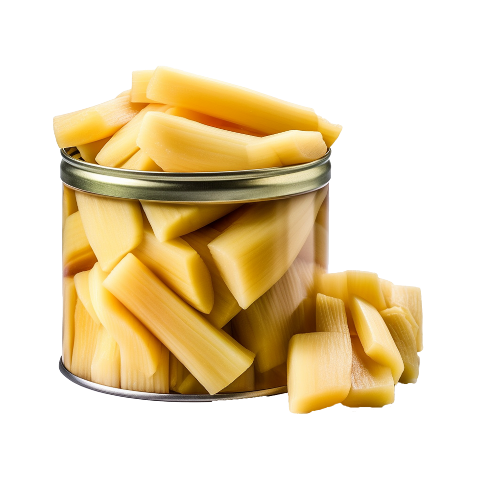 AI generated Canned bamboo shoots png isolated on transparent background