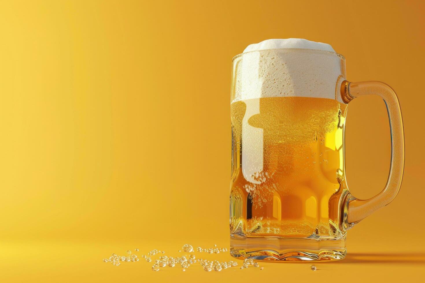 AI generated beer poster template with large copy space for text photo
