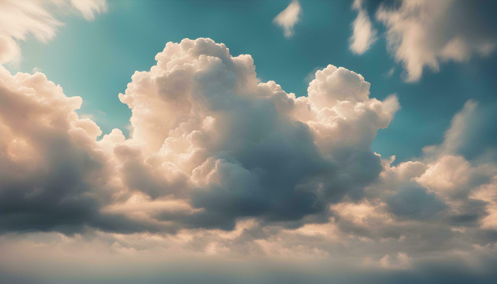 AI generated clouds in the sky with a blue sky background photo
