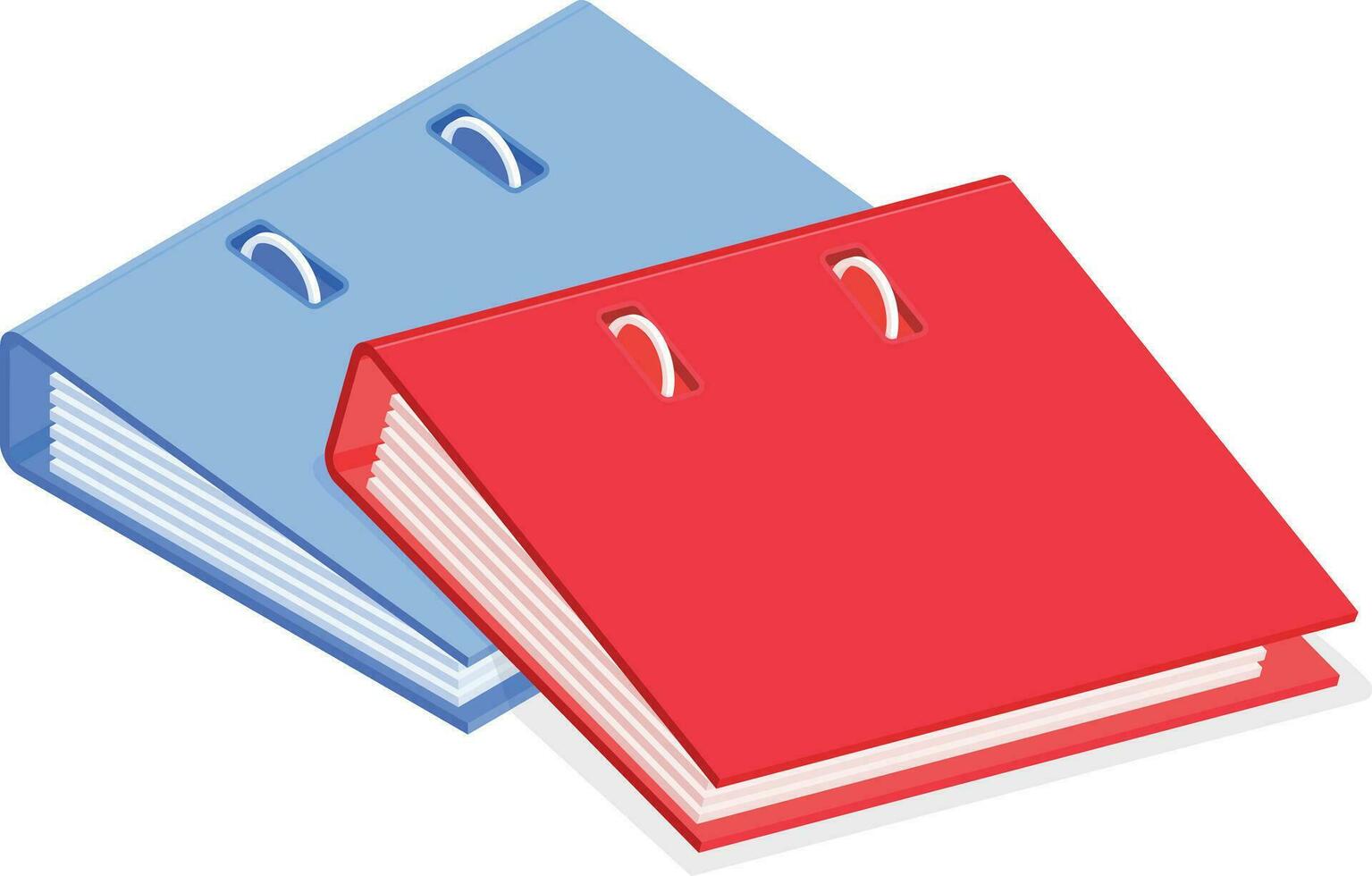 Isometric Binders with Binder Clips vector