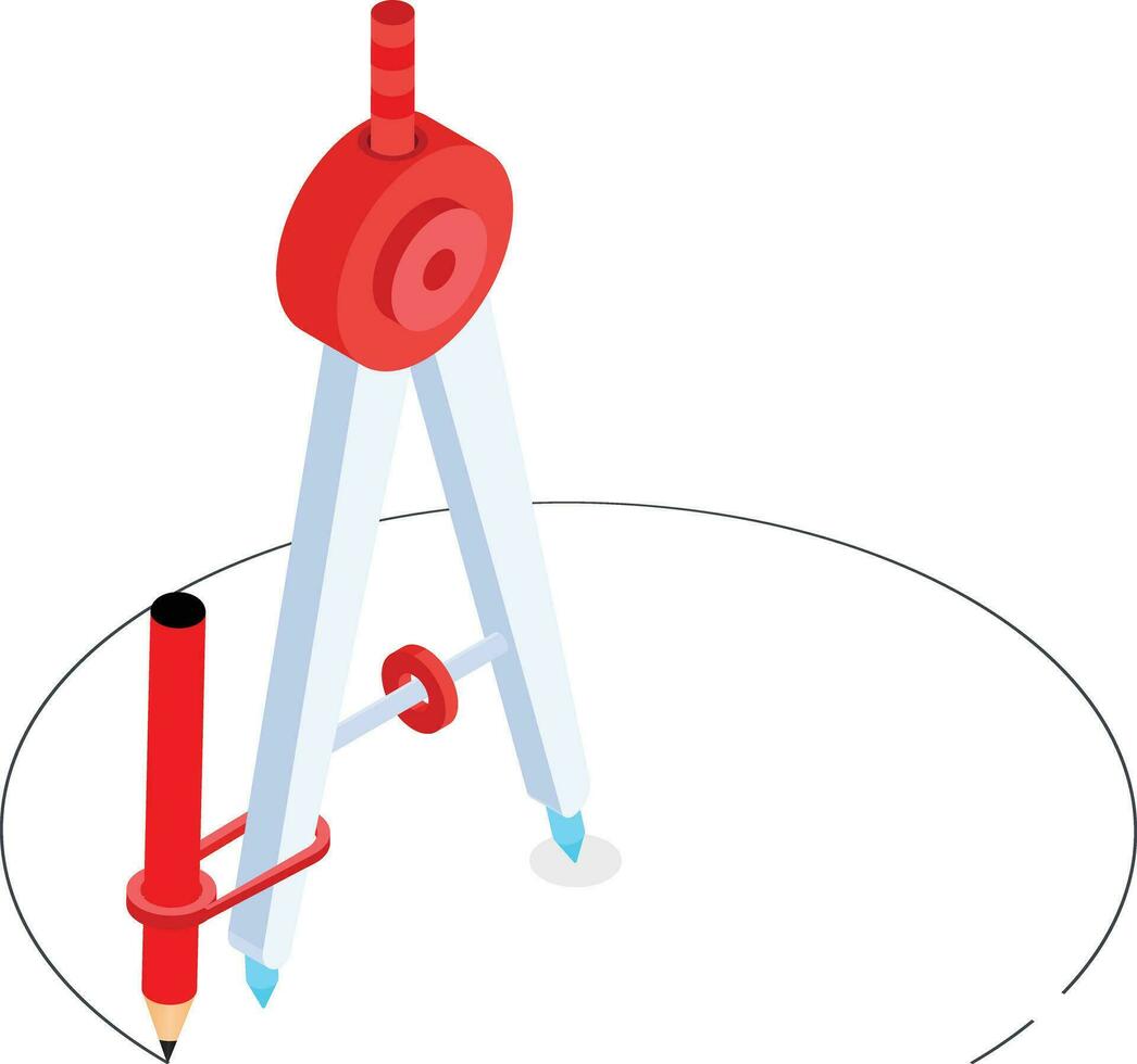 compass guiding a pencil to draw a flawless circle vector