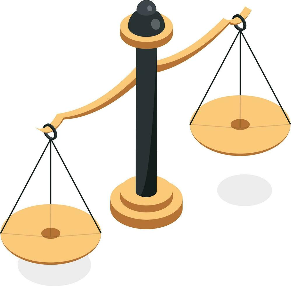 Isometric Balance Scale Vector