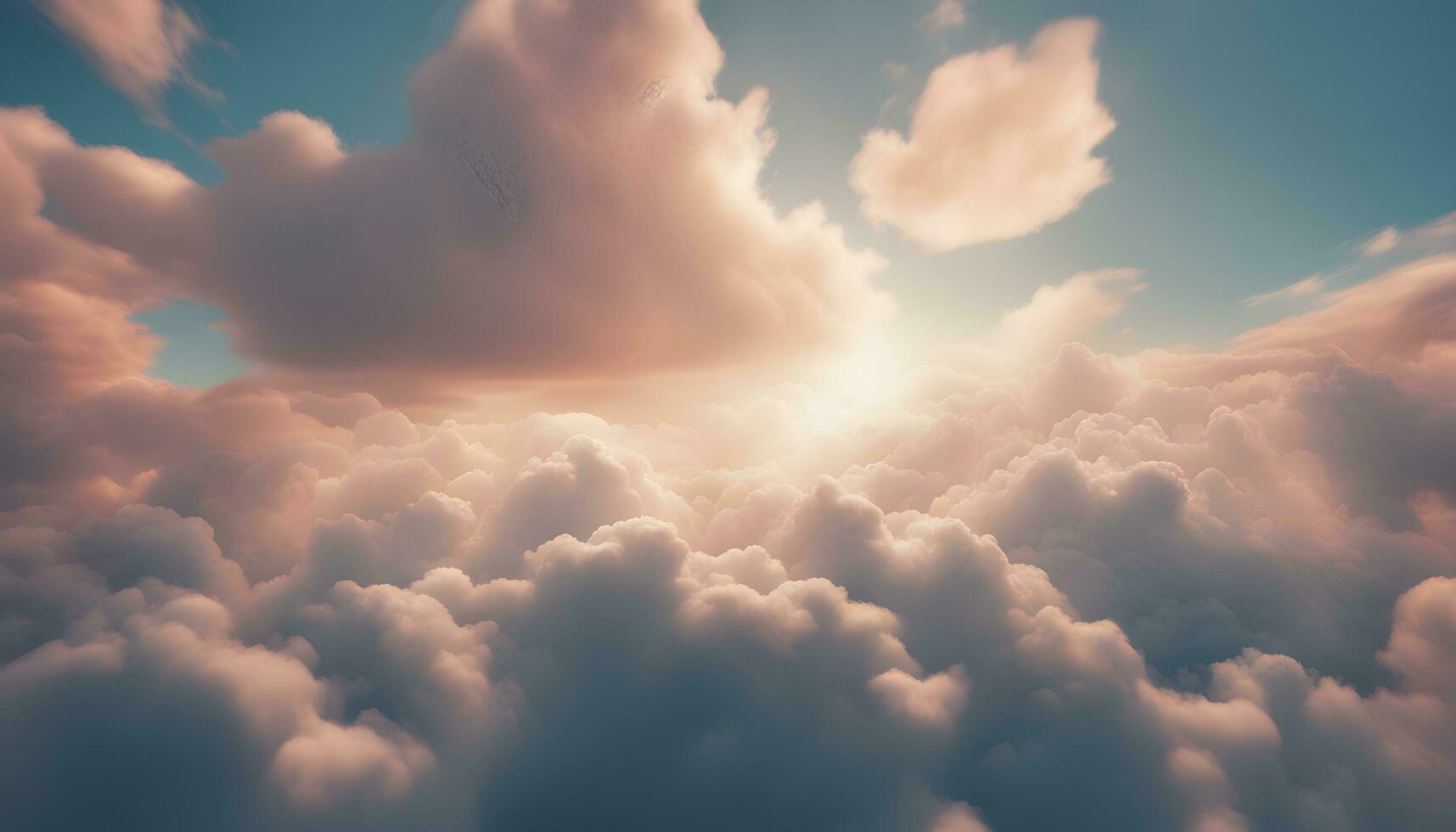 AI generated clouds and sun in the sky photo