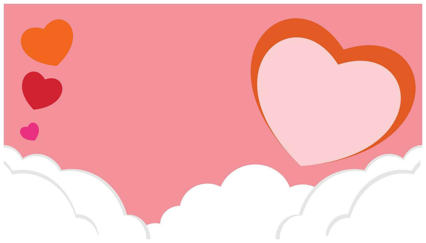 Valentine's day background with red and orange hearts. Vector illustration. International event background design element. Design elements for Valentine's Day