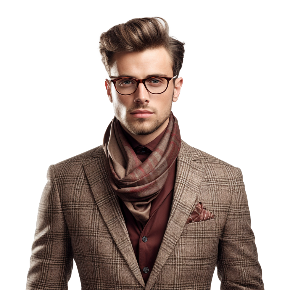 AI generated Young stylish man posing isolated on transparent background png
