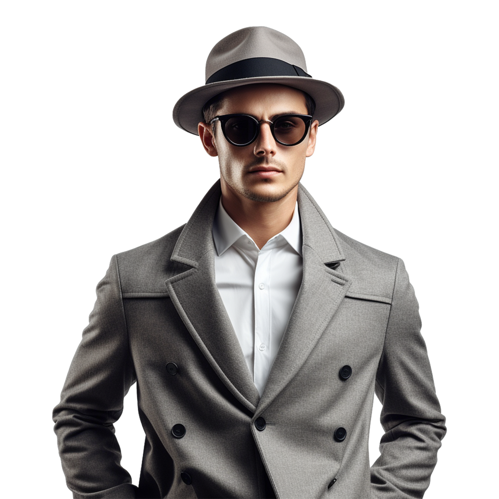 AI generated Young stylish man posing isolated on transparent background png