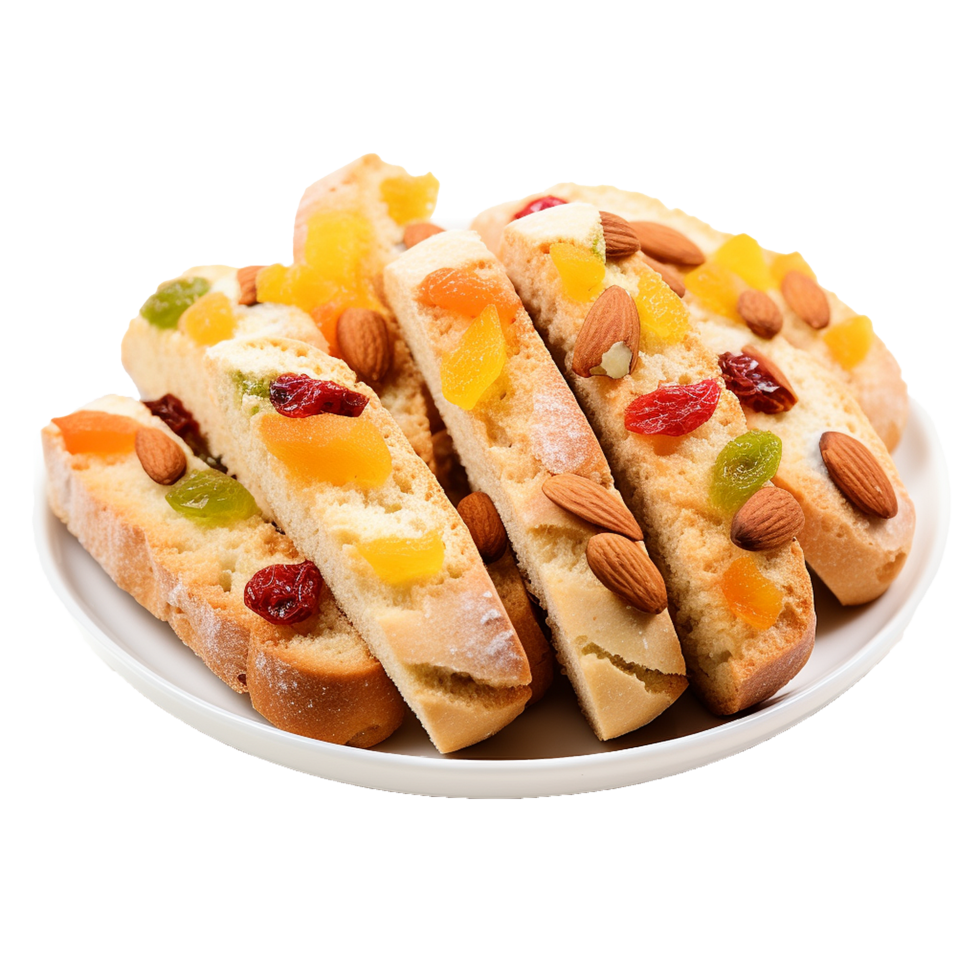 AI generated Candied fruits and nut filled cantucci cookies png ...
