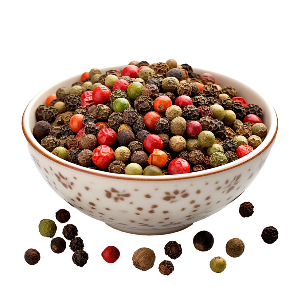 AI generated Assorted peppercorns png isolated on transparent background
