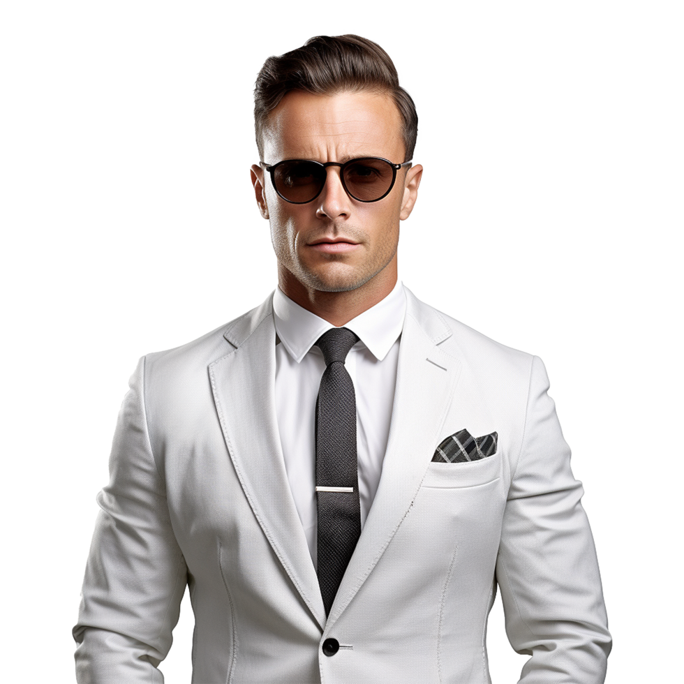 AI generated Young stylish man posing isolated on transparent background png