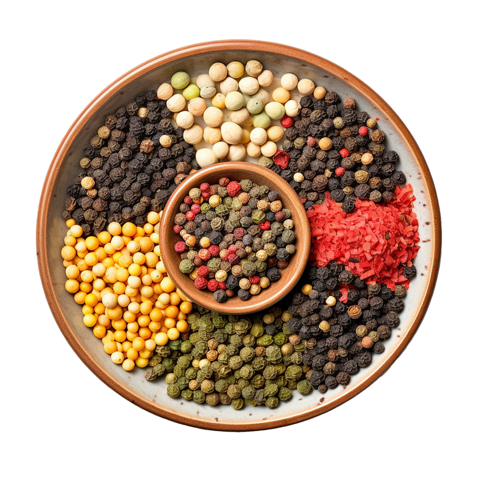 AI generated Assorted peppercorns png isolated on transparent background