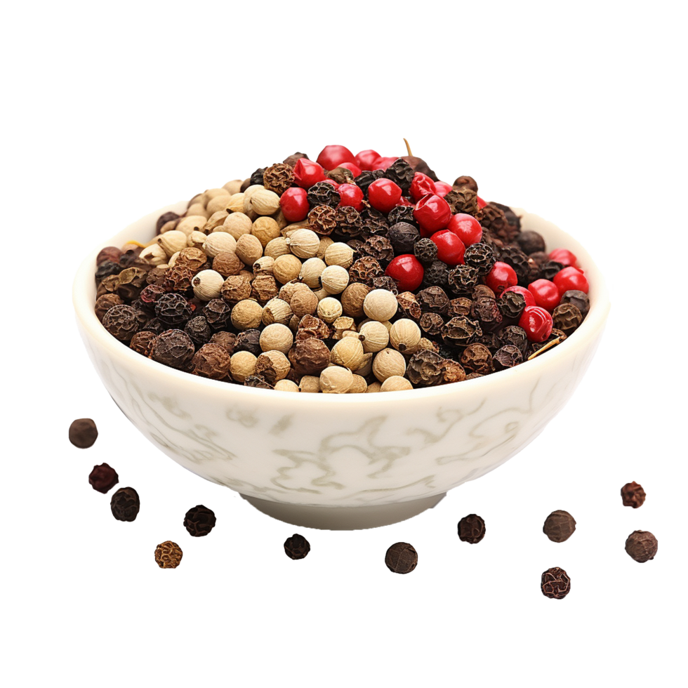 AI generated Assorted peppercorns png isolated on transparent background