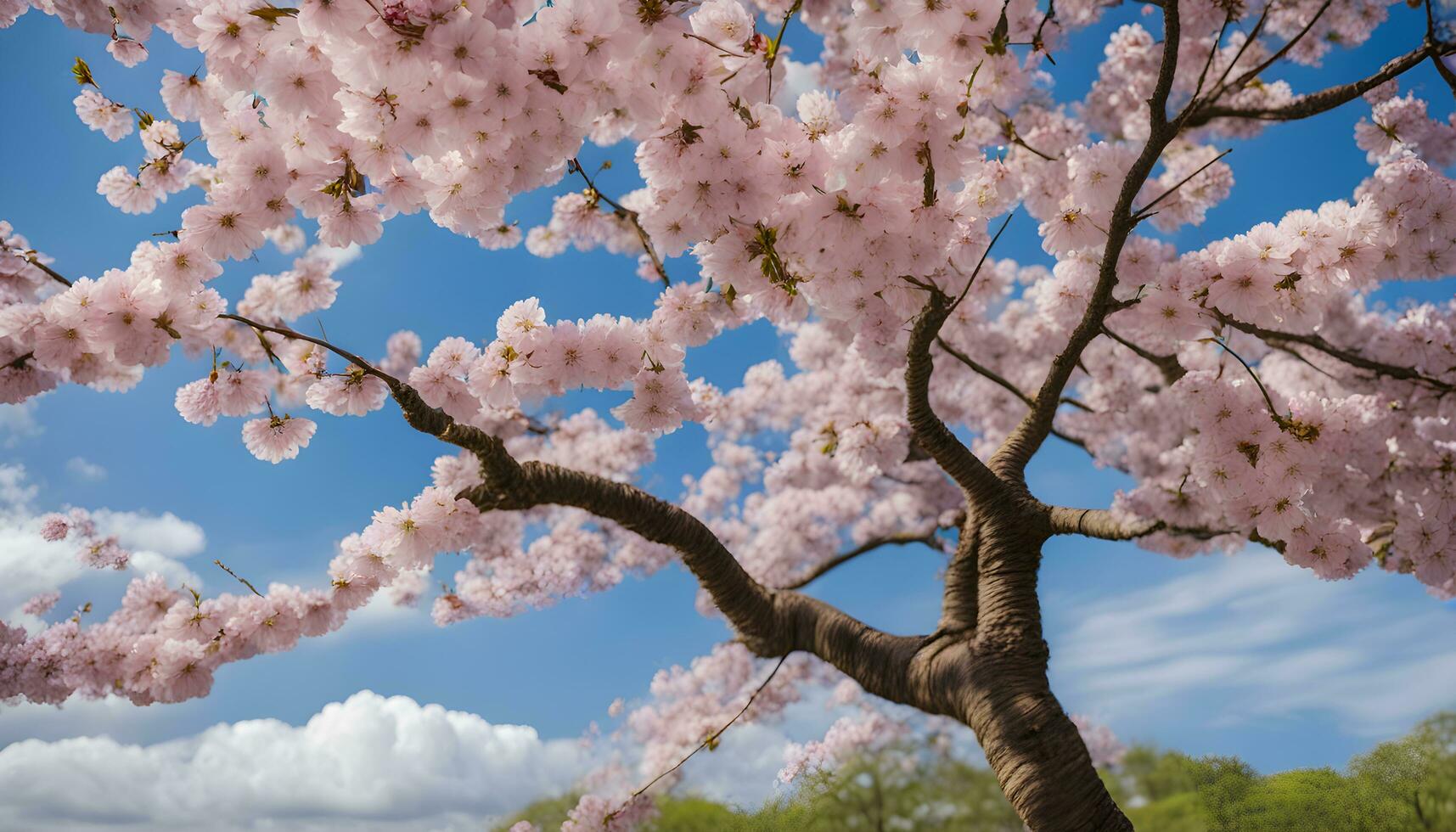 AI generated cherry blossoms in the spring photo