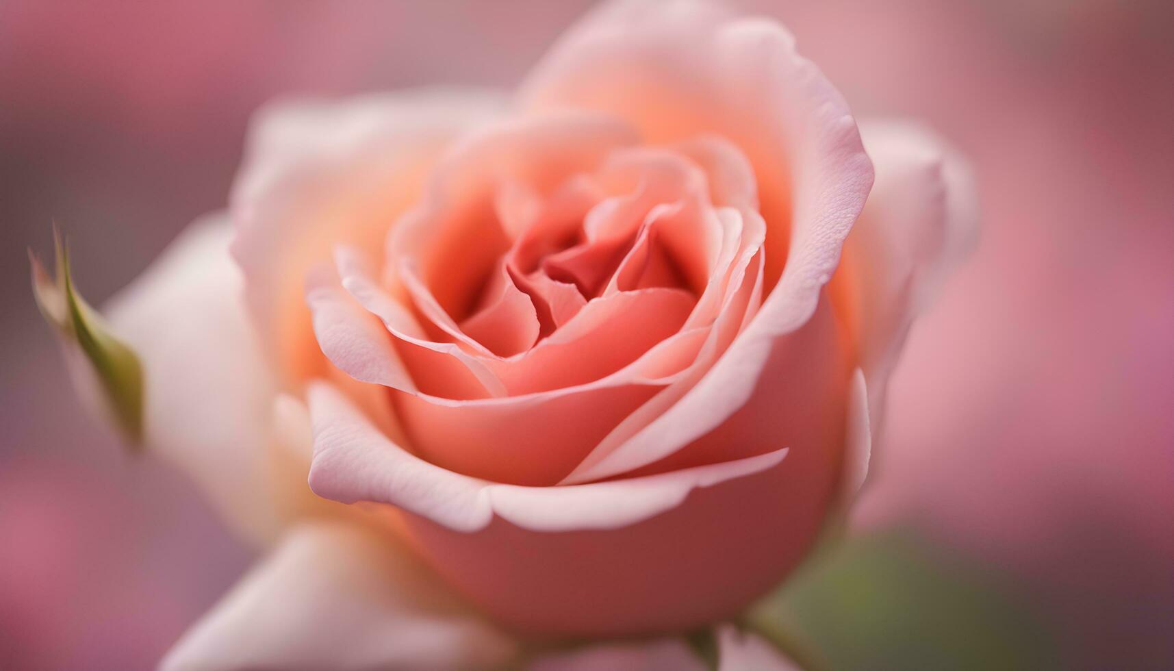 AI generated a close up of a pink rose with blurred background photo