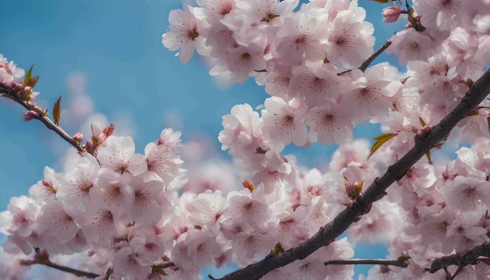 AI generated cherry blossoms on a tree in the spring photo