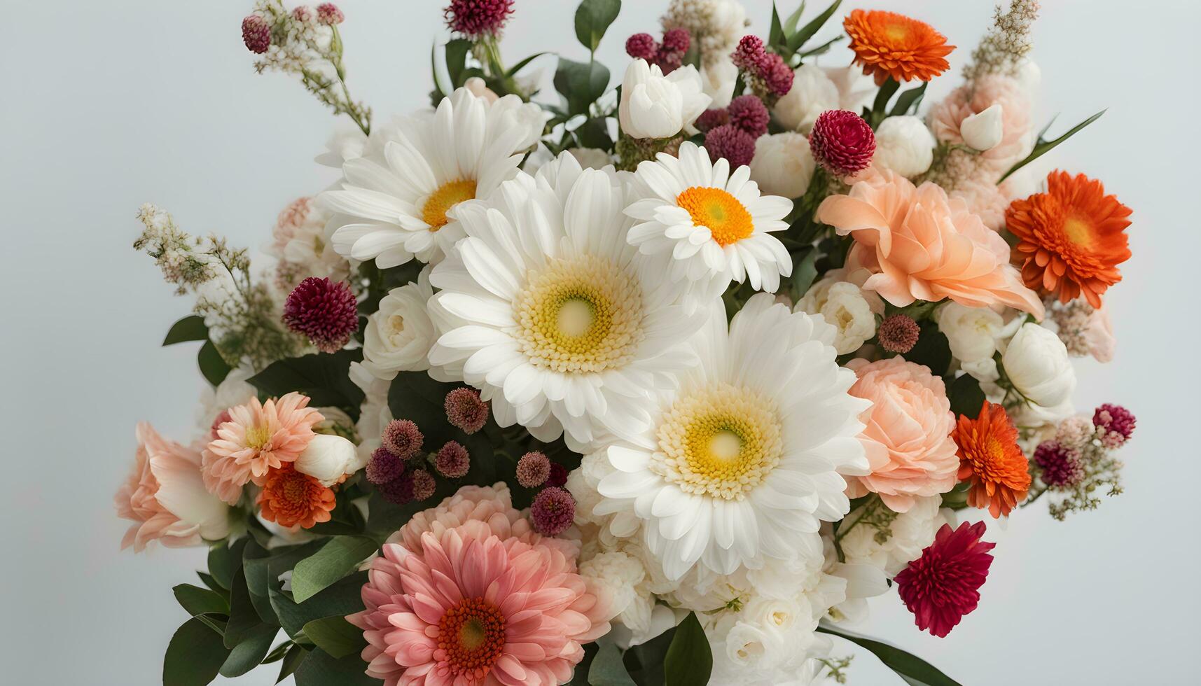 AI generated a bouquet of flowers is shown in a vase photo