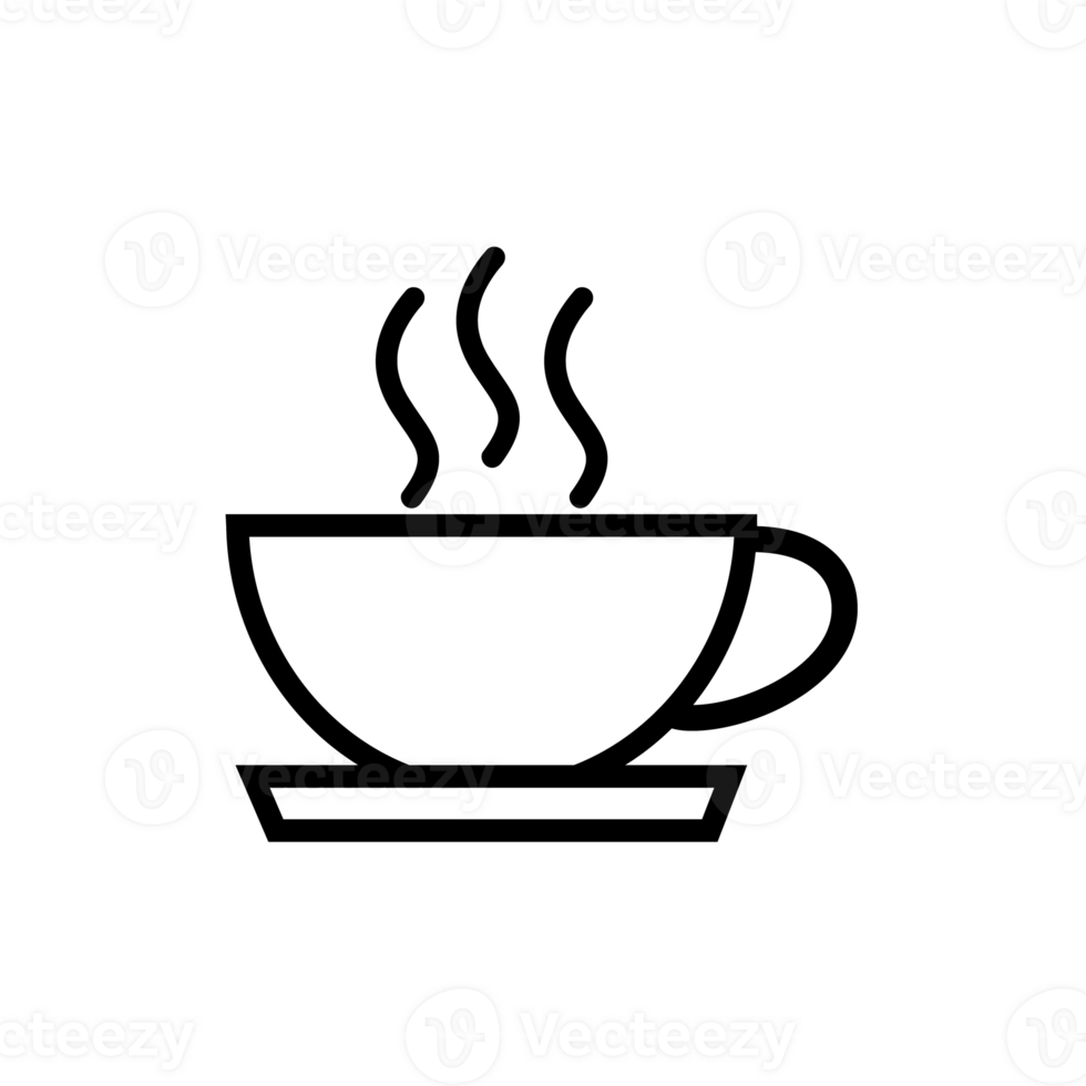 Tasse von Kaffee Symbol. Tasse eben Symbol. dünn Linie Zeichen zum Design Logo, Besuch Karte, usw. Single hohe Qualität Gliederung Symbol zum Netz Design oder Handy, Mobiltelefon App. Tasse Gliederung Piktogramm. png