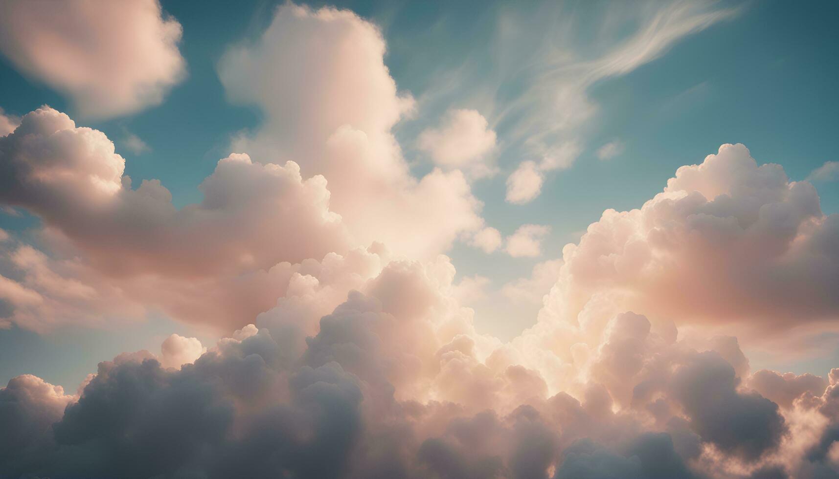 AI generated clouds in the sky with a blue sky background photo