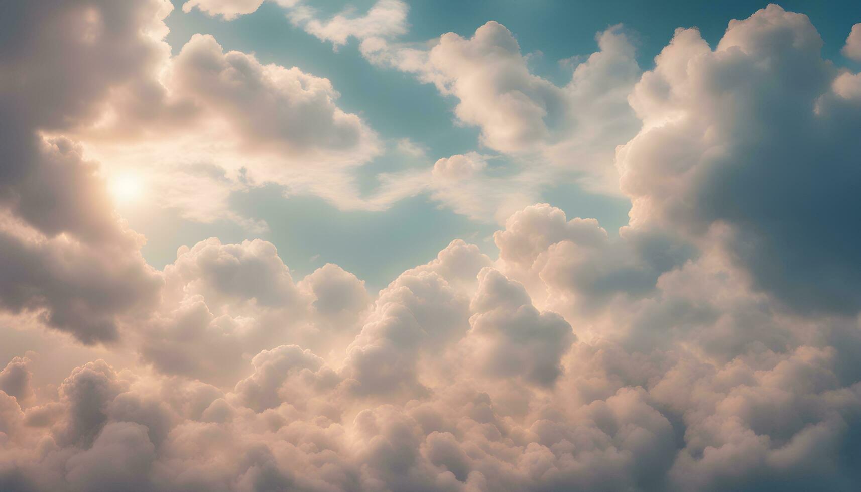 AI generated clouds in the sky with the sun shining through photo