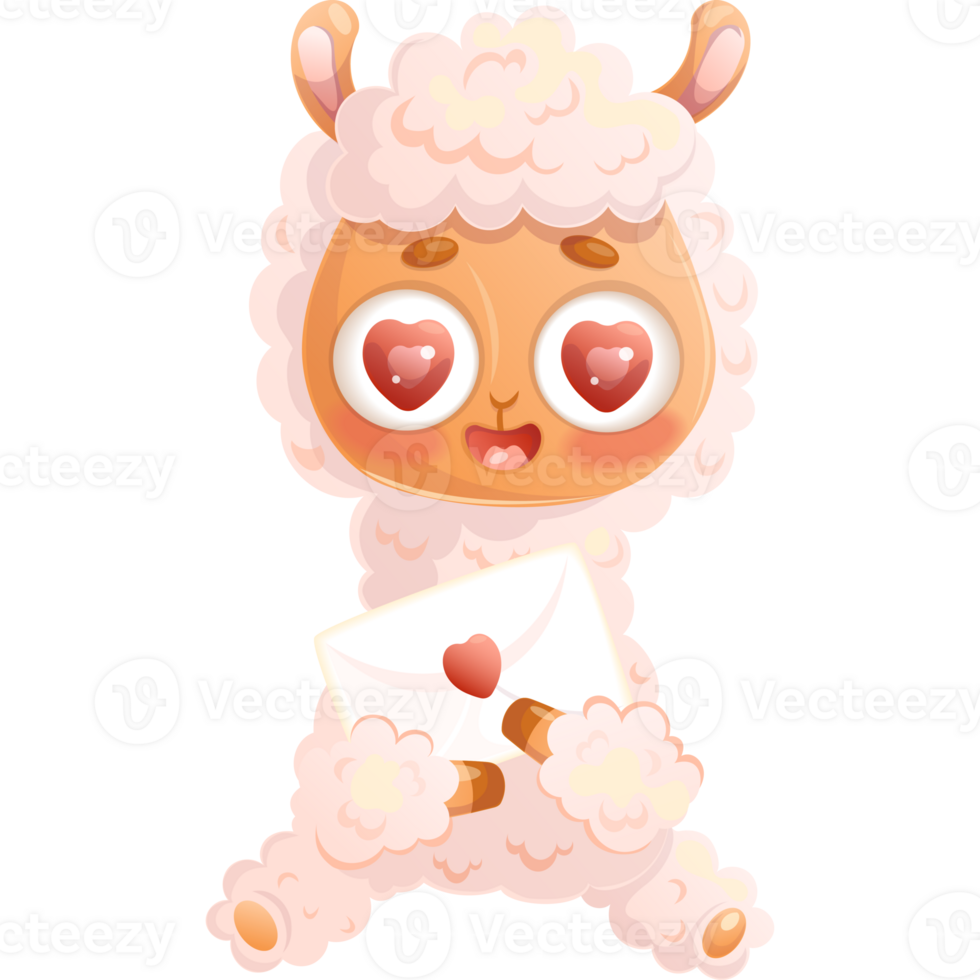 enamored cute  Llama png