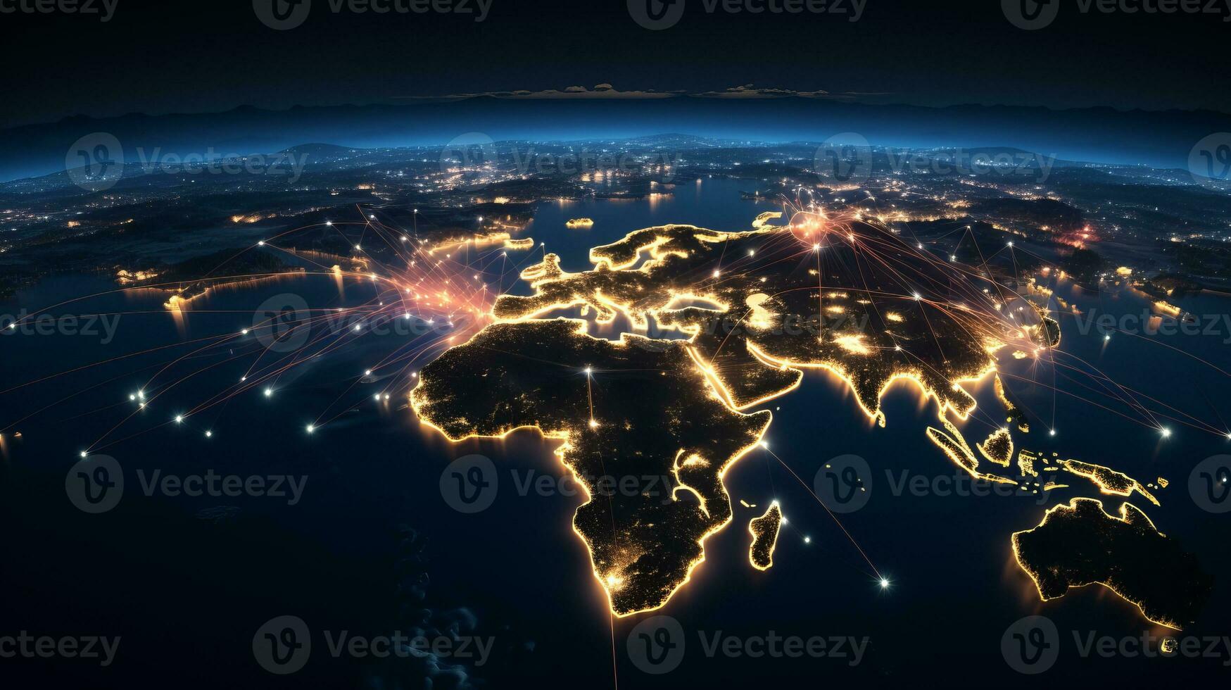 AI generated Global Business. Expanding Connections and Efficient Information Transfer Across the World photo