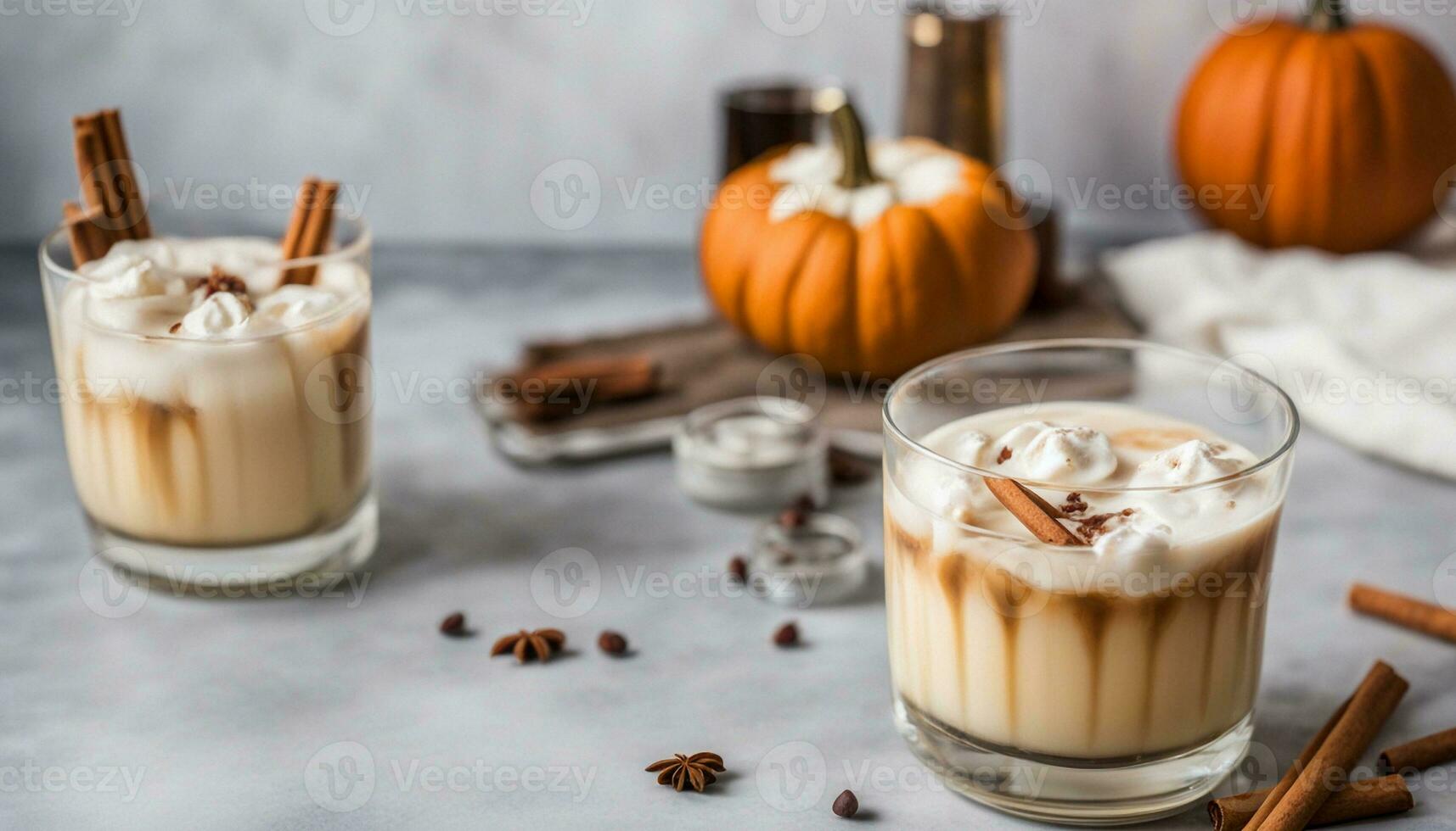 AI generated Pumpkin Spice White Russian Cocktail with Vodka photo