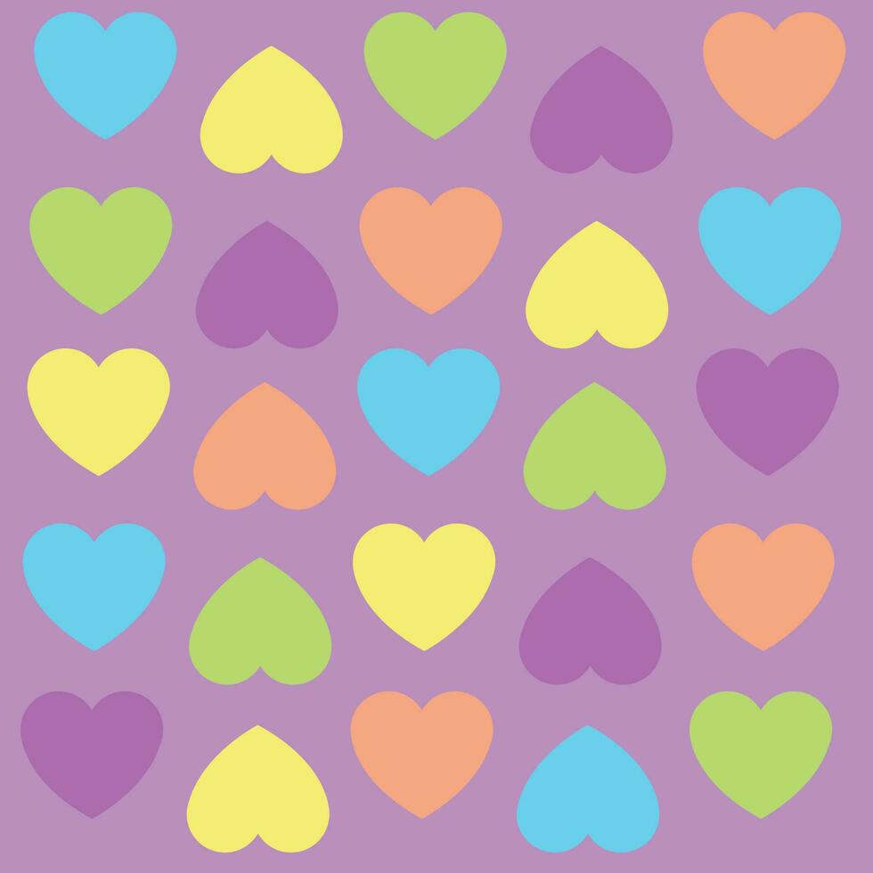 Hearts on purple background, pattern of hearts for design and postcards, covers, packaging, wrapping vector
