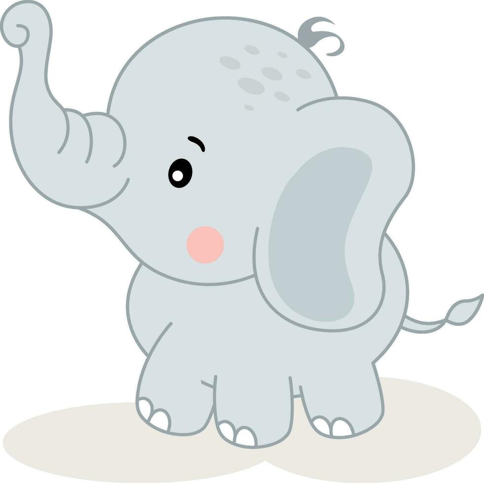 Adorable baby elephant isolated on white vector