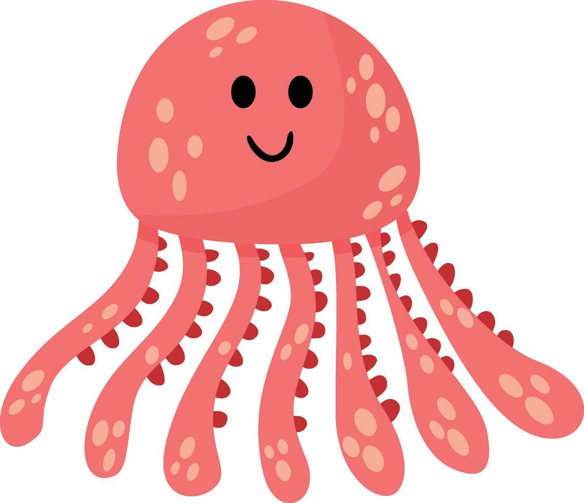 linda contento pulpo aislado en blanco vector