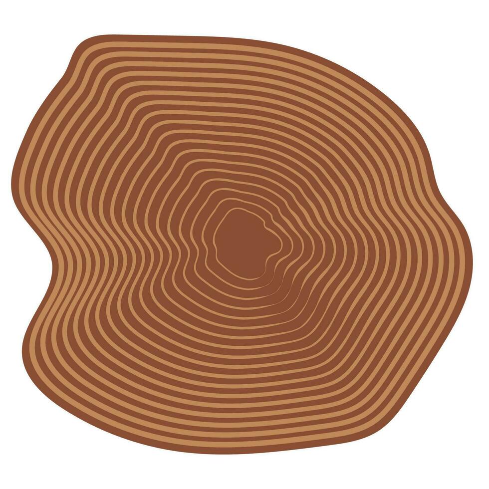 Tree rings, stump year circle tree ring trunk cut vector