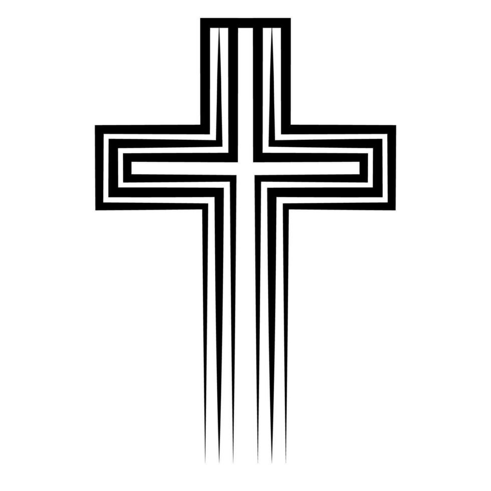 Christian cross, symbol crucifixion Jesus, talisman, symbol faith and veneration vector