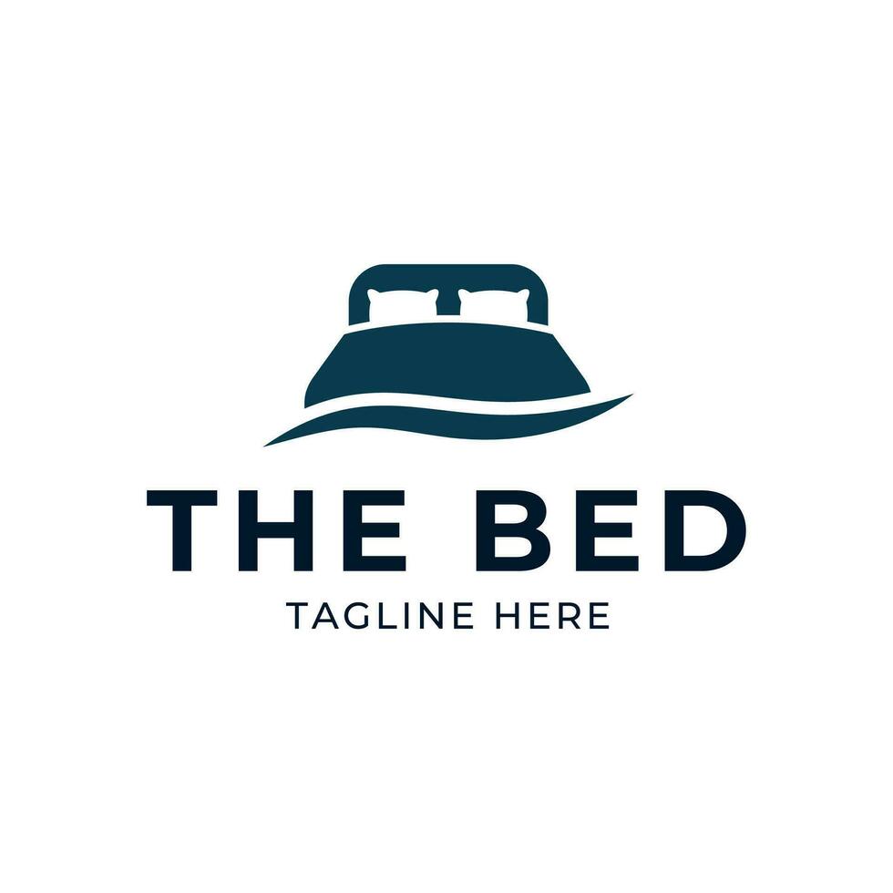 Bed store logo. Simple Furniture Bed Store Logo Template Vector