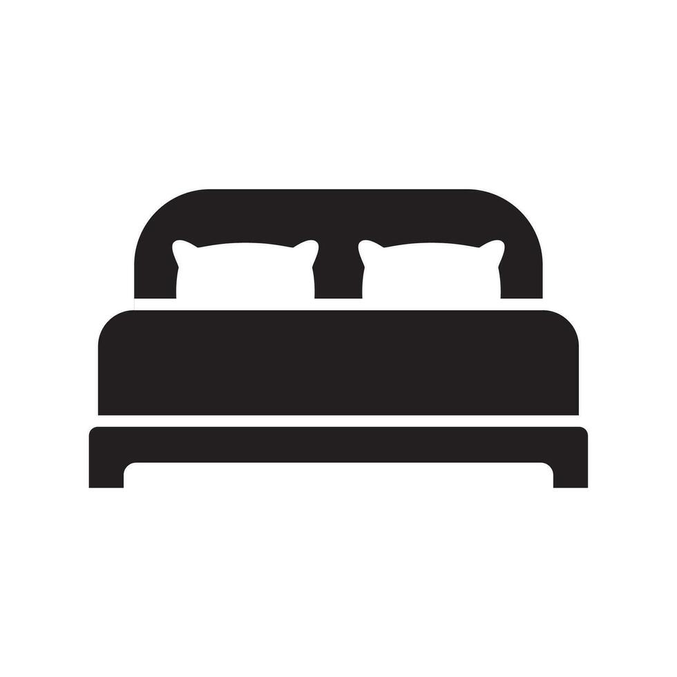 Bed icon on white background. Vector illustration.