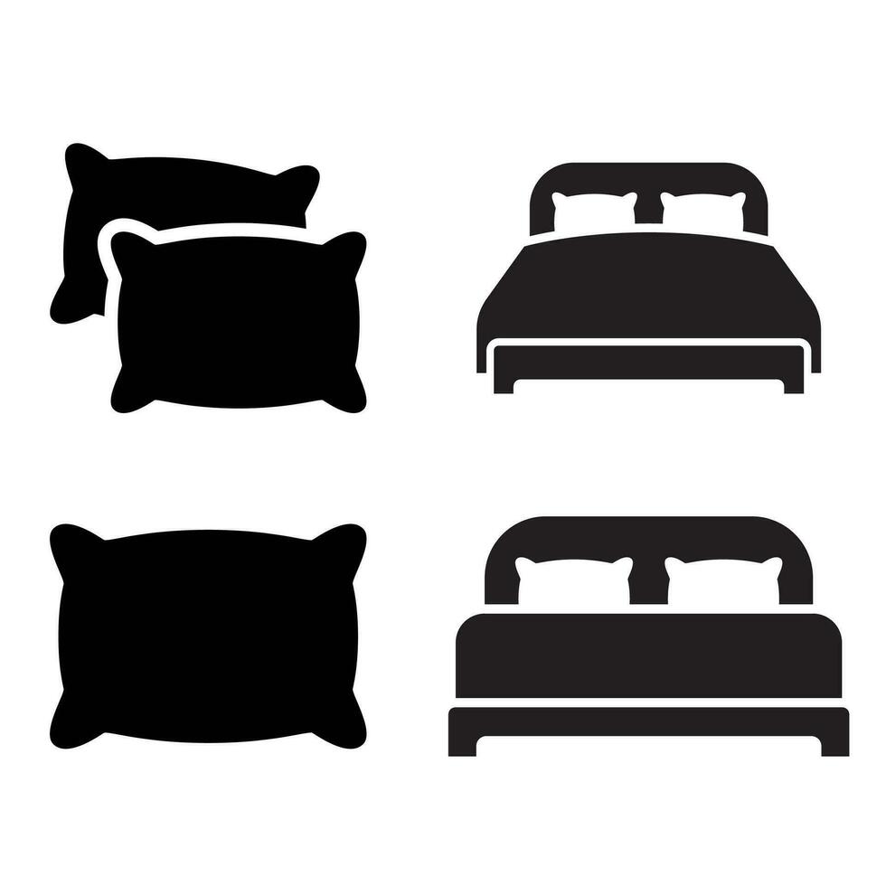 cama mueble símbolo doble cama icono vector