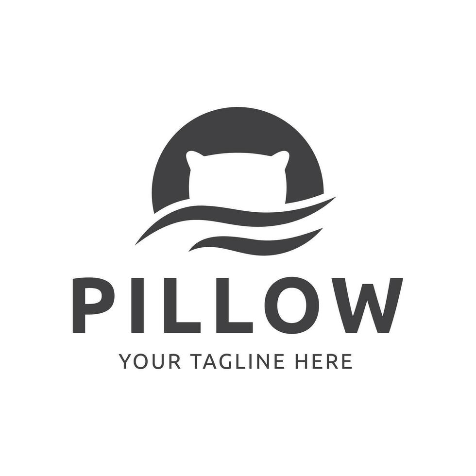 Simple Design Sleeping Pillow. Logo for Business, Interior, Furniture and Sleep Symbol. vector