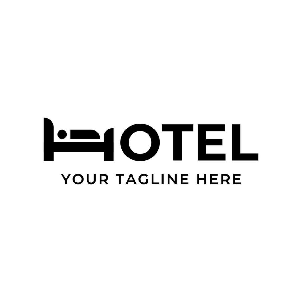 Hotel Logo. Bed logo template isolated on white background. vector