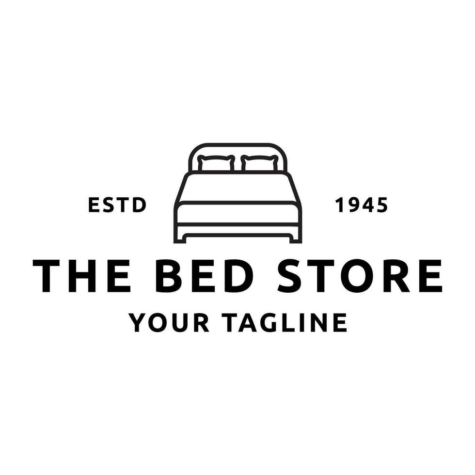 Bed store logo. Simple Furniture Bed Store Logo Template Vector