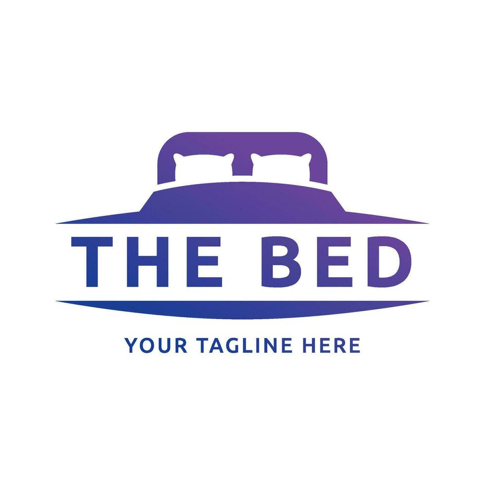 Bed store logo. Simple Furniture Bed Store Logo Template Vector