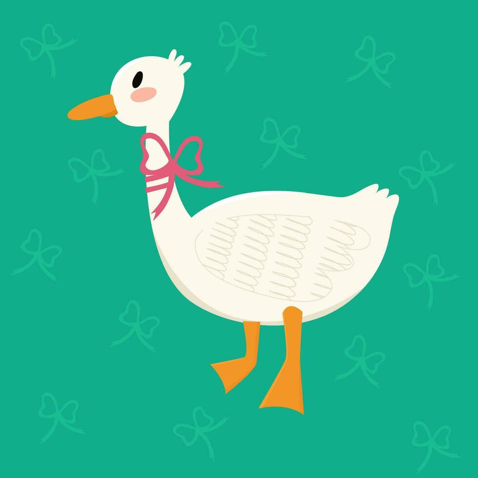 Cute goose character. Hello spring concept. Happy Easter.Used for greeting card, and poster design. vector