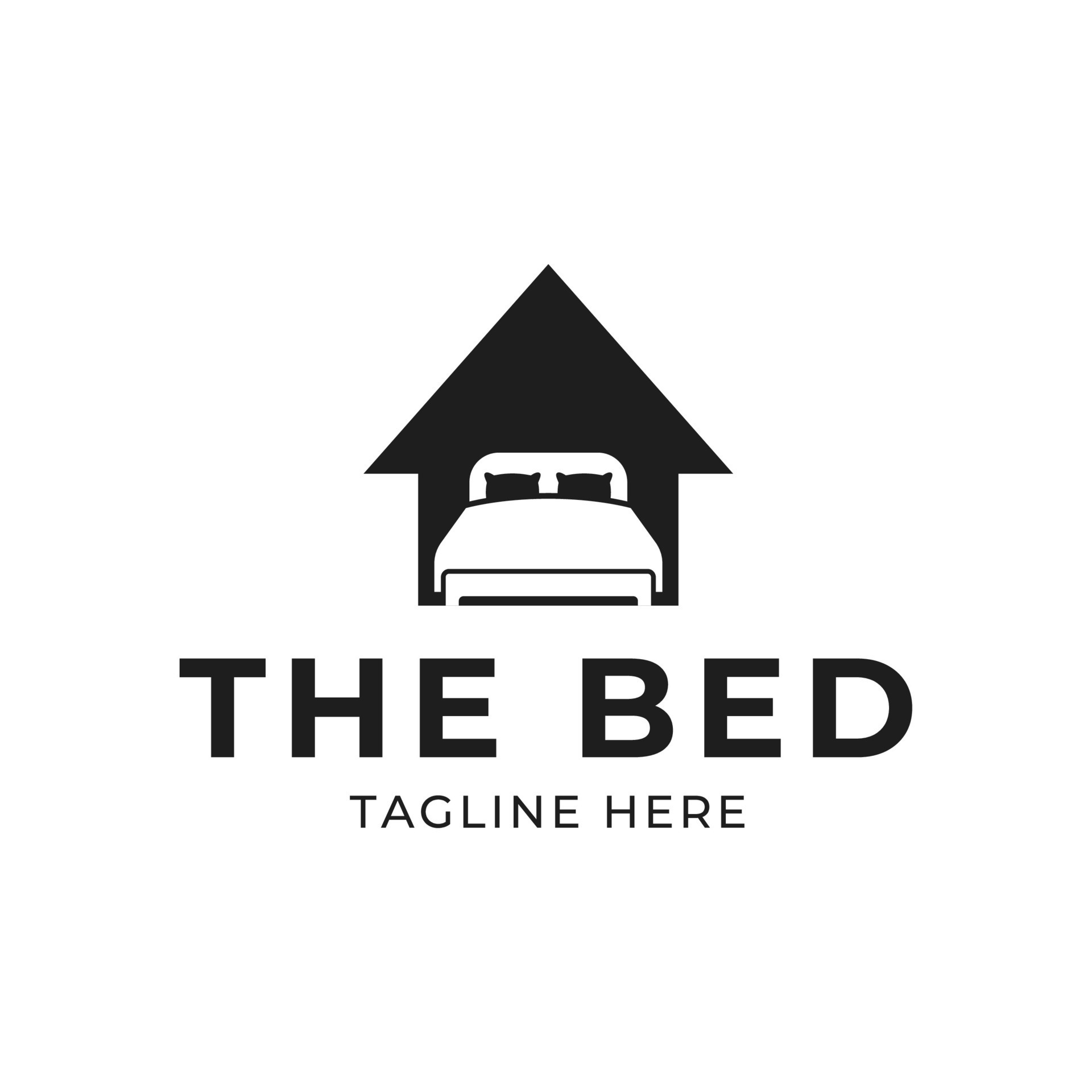 Bed store logo. Simple Furniture Bed Store Logo Template Vector
