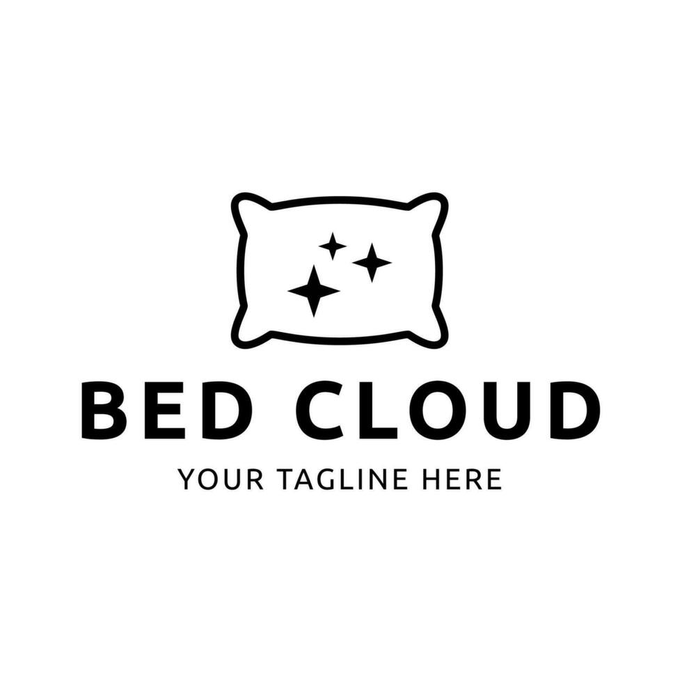 Simple Design Sleeping Pillow. Logo for Business, Interior, Furniture and Sleep Symbol. vector