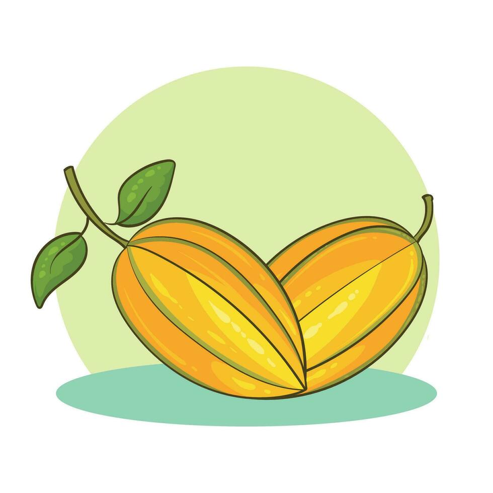 hand drawn star fruit vector