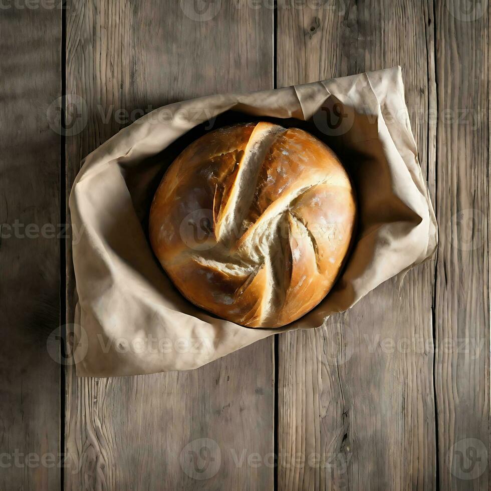 AI generated Rustic Bakery  A Simple and Elegant Bread photo