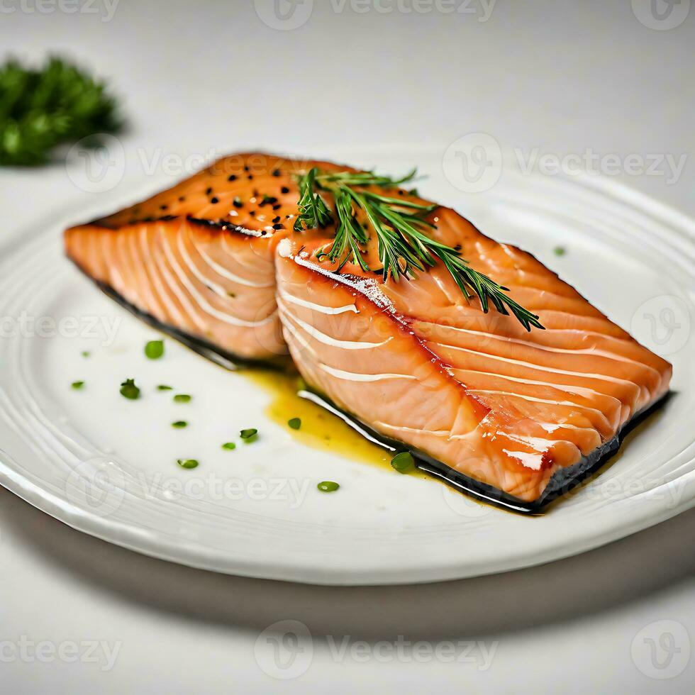 AI generated Simplicity Moist Salmon Fillet photo